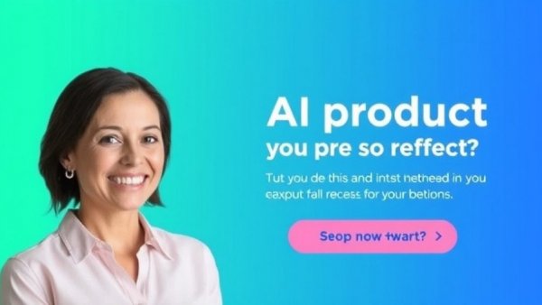 AI trends in product validation banner with smiling woman.