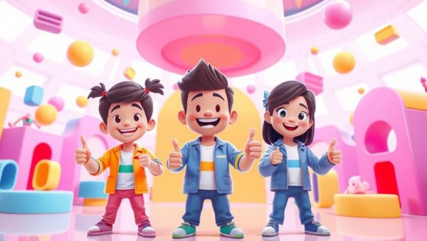 Cartoon avatars in a vibrant virtual world amid Meta's Metaverse decline.