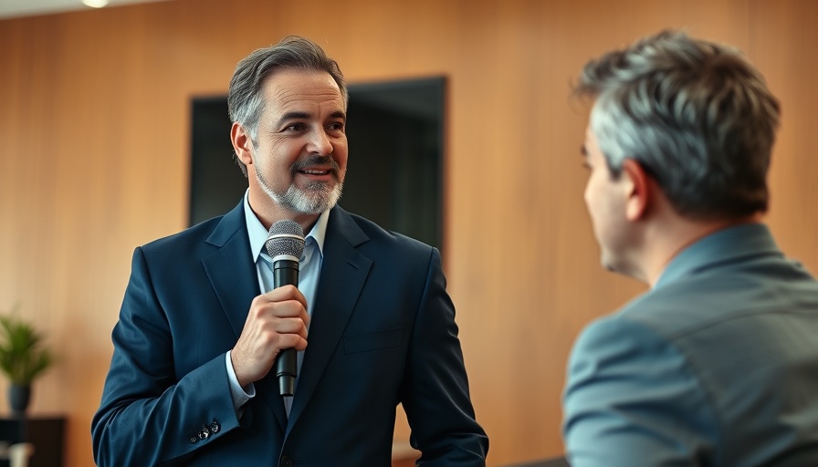 Casual man engaging in discussion about AI agents.