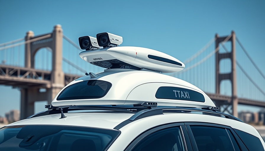 Robotaxi technology with modern Lidar system and sensors in urban setting.
