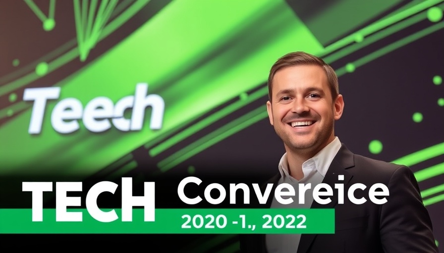 Event poster for tech conference featuring speakers.