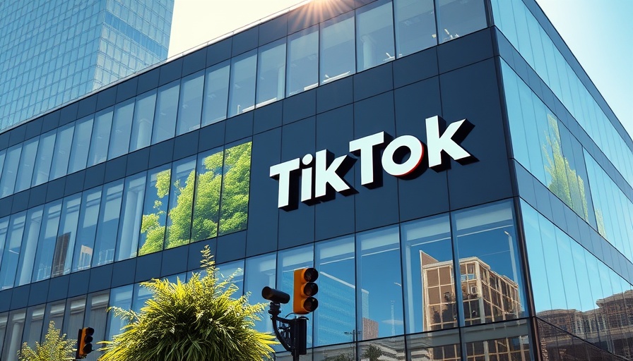 TikTok headquarters exterior with logo and greenery.