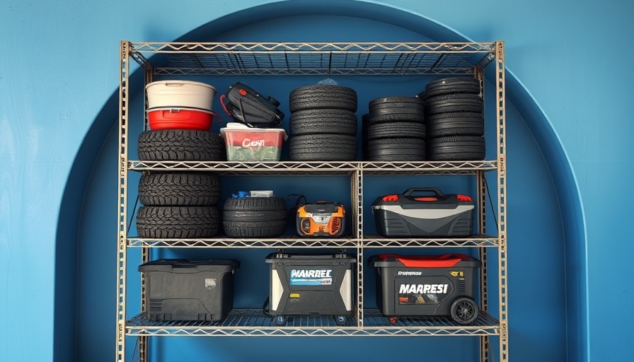 Sturdy metal storage shelf with automotive supplies, Amazon Prime Day deals under $100.