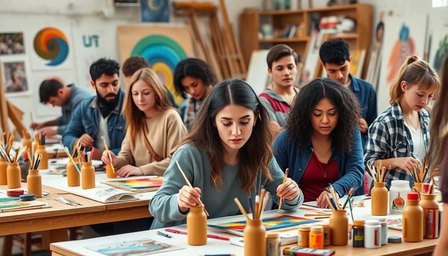 Creative workshop showing people painting, highlighting creativity as a tool for healing.