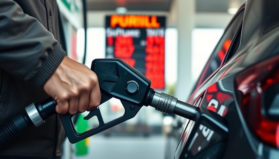 Person refueling car at gas station as gas prices continue to fall.