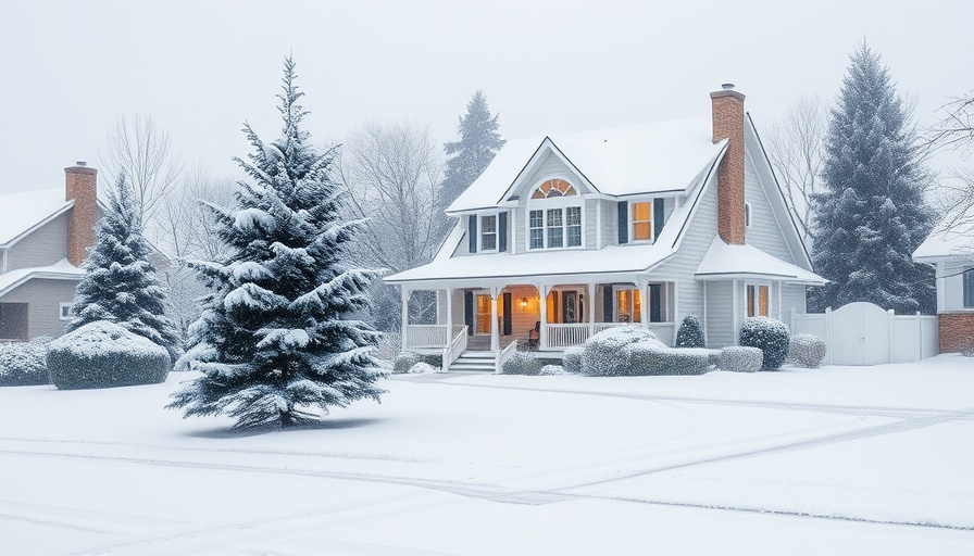 Snow-covered house in winter, preparing your backyard for the season.