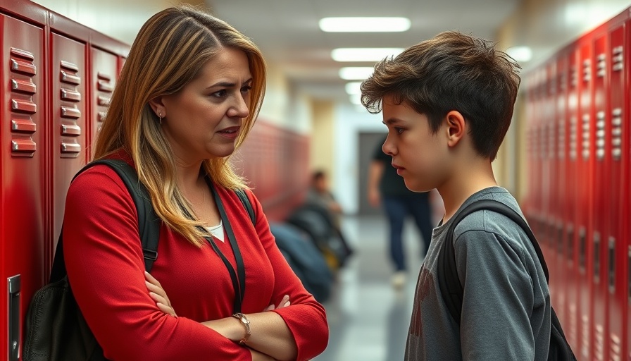 Teacher assisting a student in managing impulsivity in school environment.