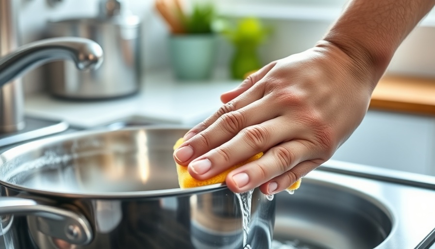 Hand cleaning a pan with a sponge - Things You Should Never Clean With A Sponge.