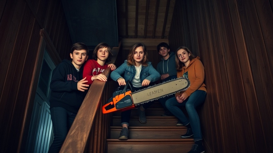Teenagers with a chainsaw in Stranger Things finale.