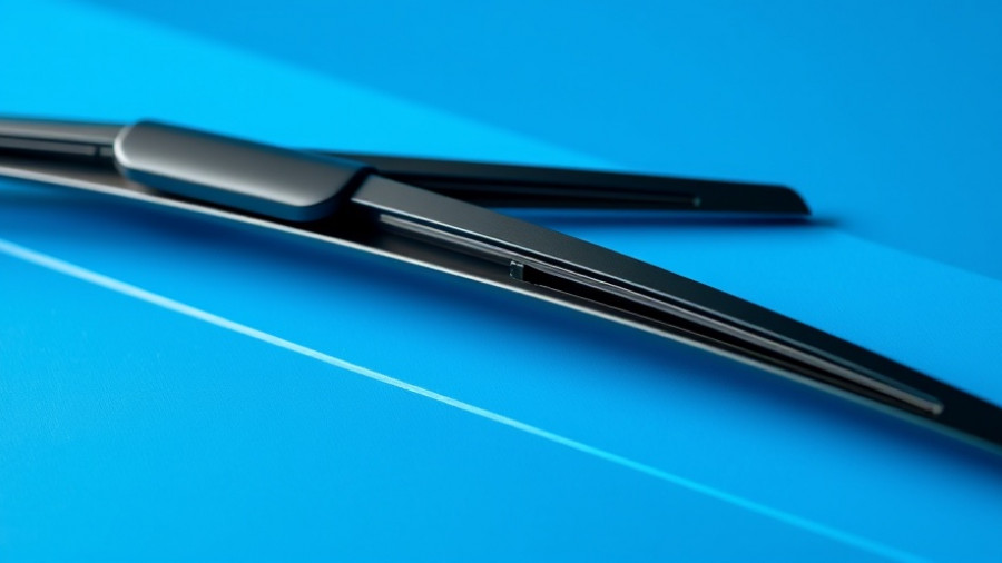 Winterizing wiper blades on a blue geometric background.