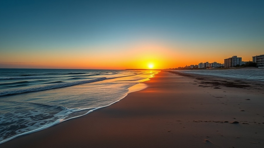 Serene sunrise on a budget-friendly family beach vacation