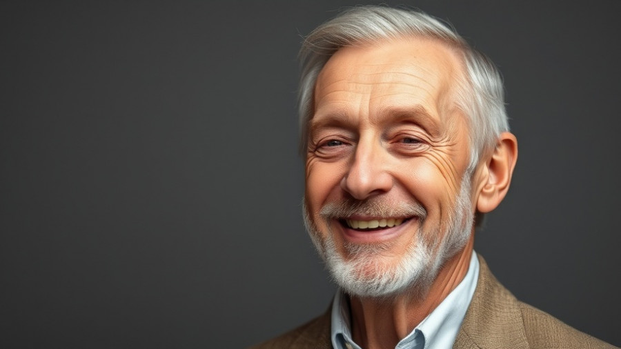 Friendly older man smiling in a professional portrait.