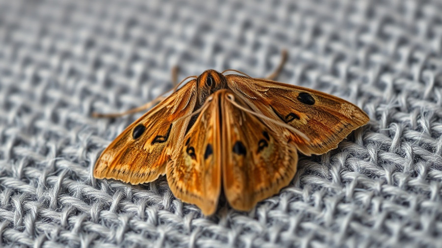 Close-up of closet moths on fabric, explore how to get rid of closet moths.