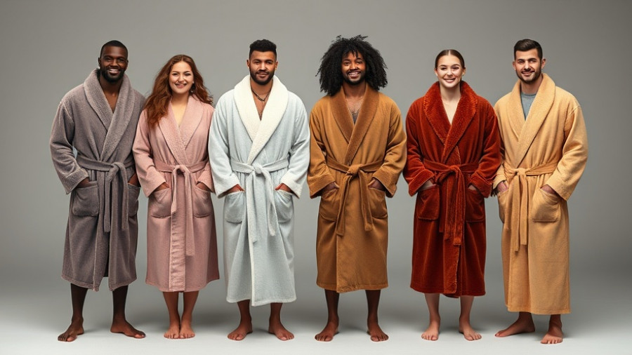 Diverse group in plush robes showcasing benefits in a studio setting.
