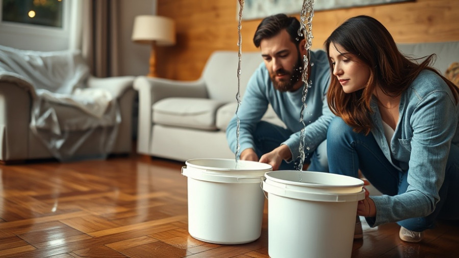 Focus on water damage solutions in a home setting.