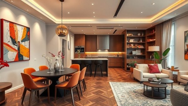 Timeless interior design with vibrant accents and elegant style.