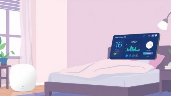 SmartThings Sleep Environment Report setup in modern bedroom.