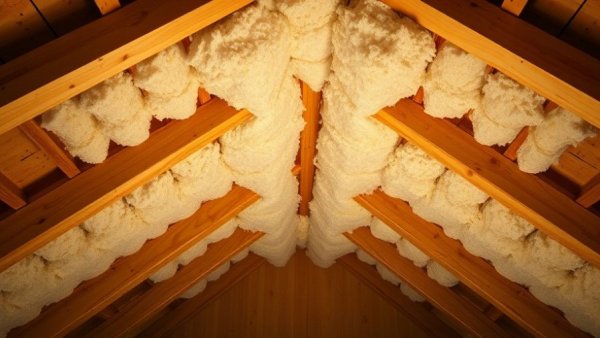 Clean attic with insulation before winter.