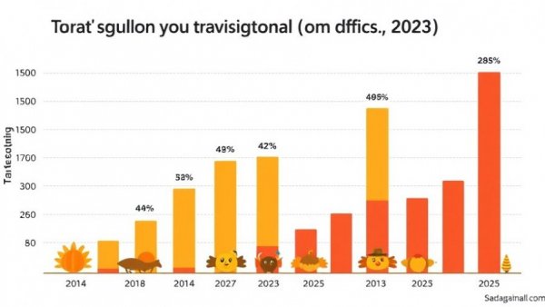 Bar chart of Thanksgiving travel trends 2019-2025.