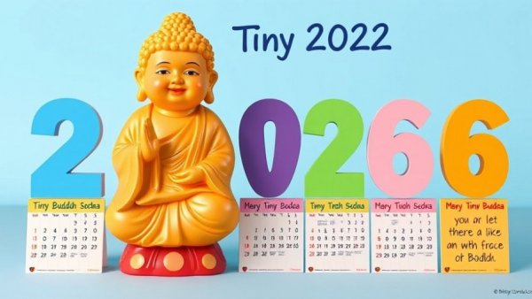 2026 Tiny Buddha Calendar set with motivational quote and design.