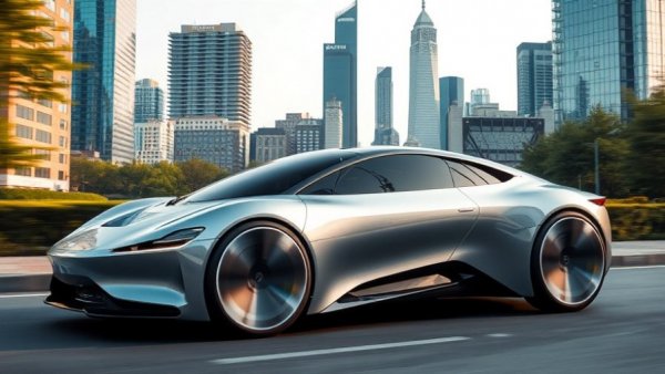 Futuristic electric car in urban setting, focusing on 2024 Zero-Emission Vehicle Regulation.