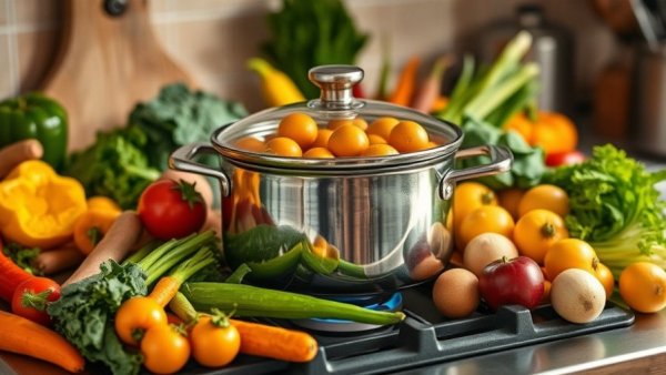 Fresh ingredients for lazy cooking meal preparation.