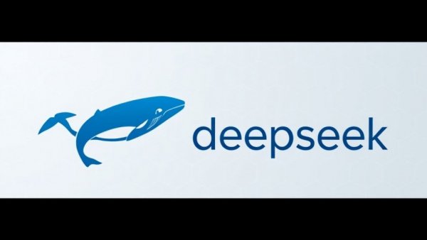 DeepSeekPlay Review: Blue whale logo on hexagonal background.
