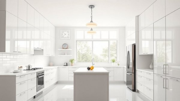 Minimalist kitchen design to reduce stress at home.
