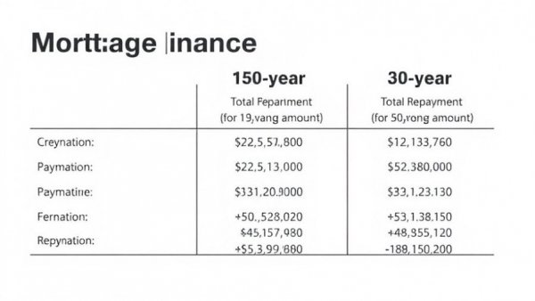 50 year mortgages comparison chart showing payments and terms.