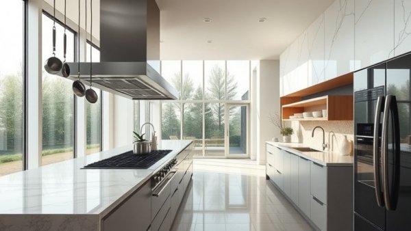 Modern kitchen interior highlighting style and habits making your house smell.