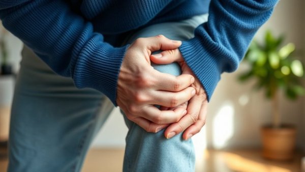 Managing Patellofemoral Pain Syndrome: person holding knee in discomfort.