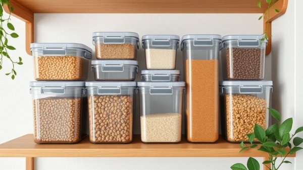 Organized airtight containers for pest-free pantry storage.