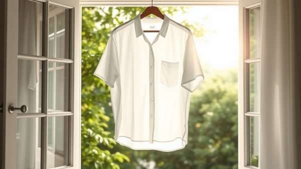 Freshly washed white shirt drying in sunlight, best ways to wash white clothes.