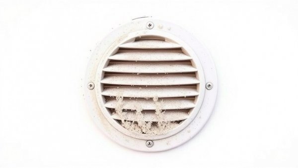 Dusty vent cover needing cleaning, highlighting accumulated dirt.