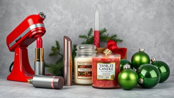 Assorted household items including hand mixer and candle.