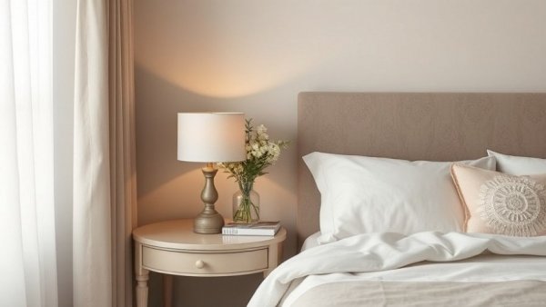 Tidy bedroom corner emphasizing bedroom clutter removal.