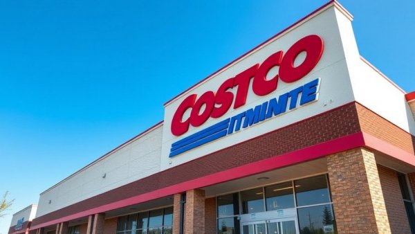 Exterior view of Costco sign where professional cleaners buy supplies.