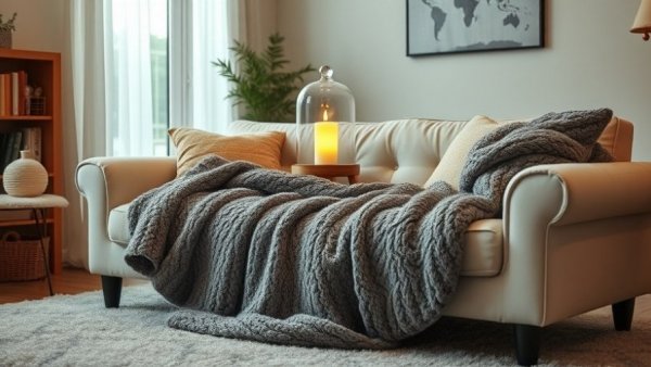 Cozy setting with soft blanket and cute nightlight for viral gifts under $25.