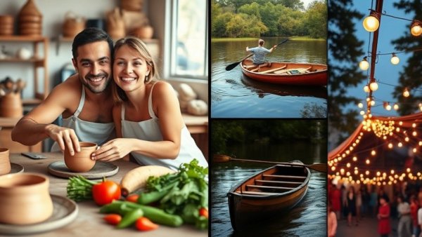 Creative non-material gift ideas collage showcasing experiences.