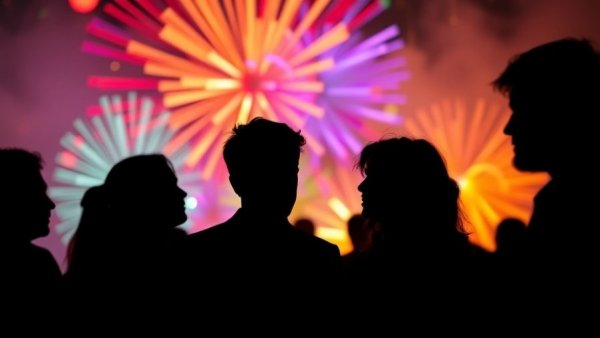 Artistic depiction of active listening with vibrant colors and silhouettes.