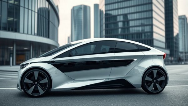 Futuristic robotaxis in London with sleek design.