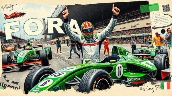 Vibrant track driving advice collage with racers and cars