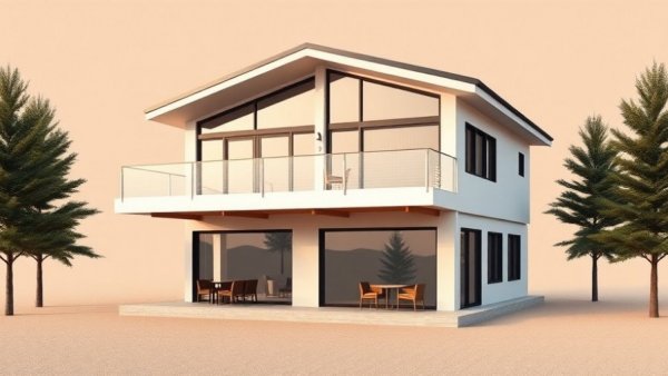 Modern cabin under $40K with sleek wood and metal design.