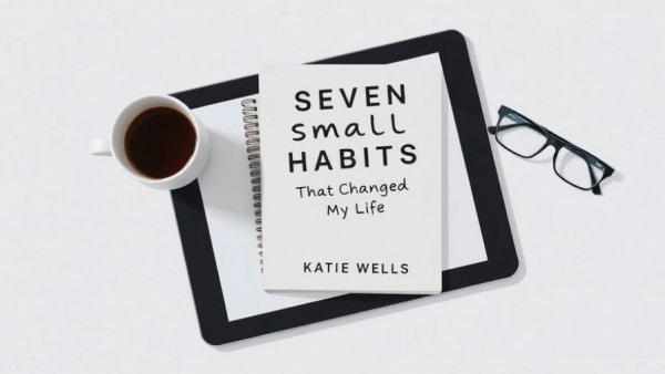 Digital book cover on tablet, daily habits for optimal health.