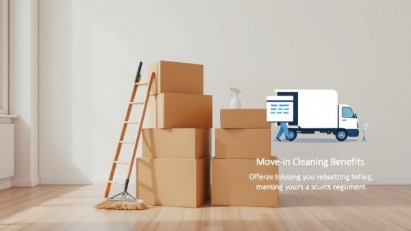 Cardboard boxes and cleaning tools for move-in cleaning Toronto condos.