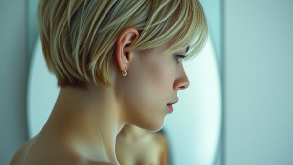 Introspective person reflecting in mirror, mindfulness and self-awareness concept.