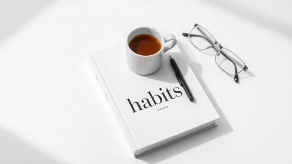 Minimalistic lifestyle book featuring coffee and glasses.