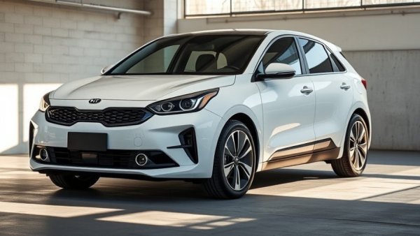 Front view of 2025 Kia EV6 in garage setting illuminating design features.