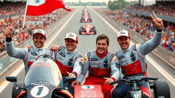 Celebratory scene at 2025 Le Mans, showcasing virtual ride-along winner.