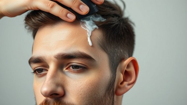 Close-up of chemical hair treatment application, formaldehyde in hair products.